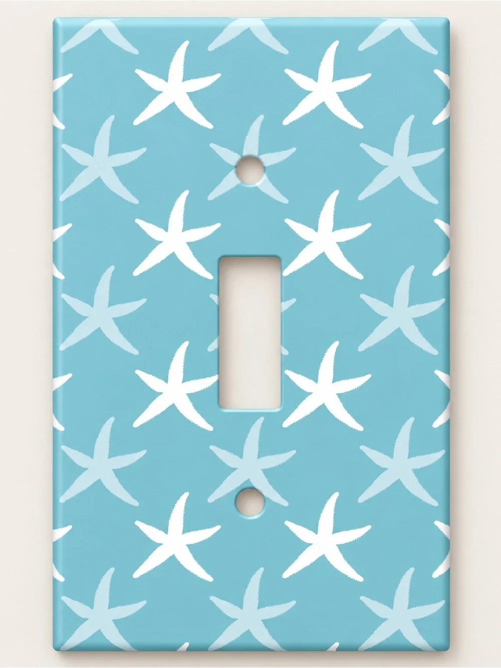 Handmade Blue Starfish Coastal Toggle Light Switch Cover Plate